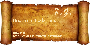 Hedrich Gyöngyi névjegykártya