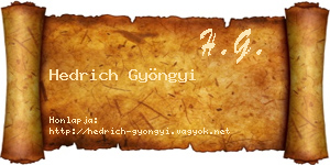 Hedrich Gyöngyi névjegykártya